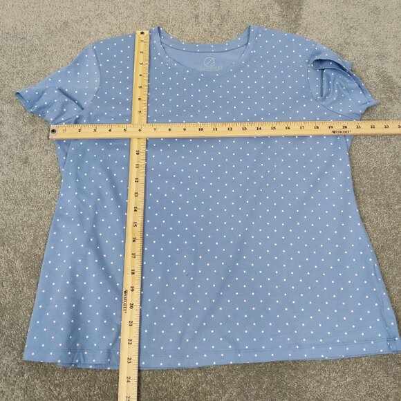 Ecothreads Women's Top Size XL Blue Polka Dot Organic Cotton Summer Resortwear - Picture 4 of 6